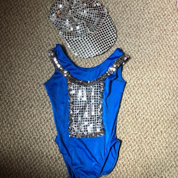 Artstone Costumes Blue Silver Leotard Sequins With Hat Poshmark